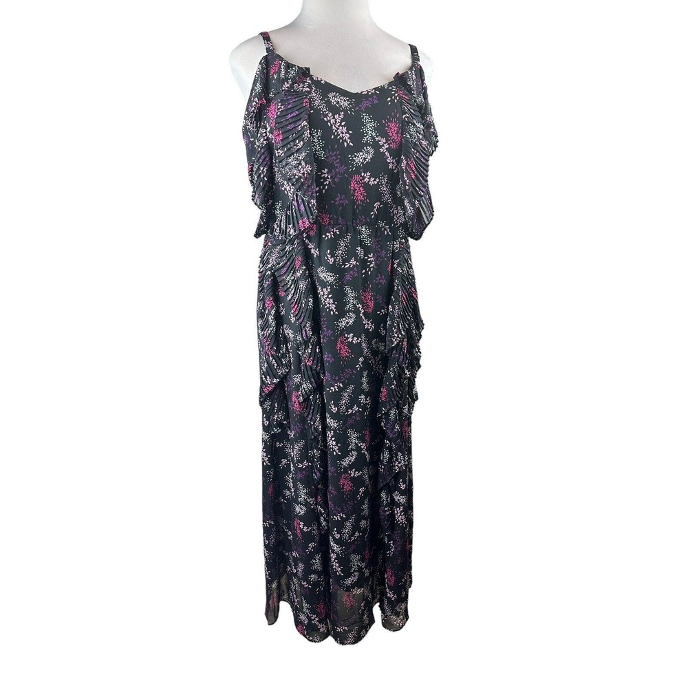 NWT Lane Bryant Floral Tiered Ruffle Off-The-Shoulder Maxi Dress Plus Size 24 P - Picture 10 of 16